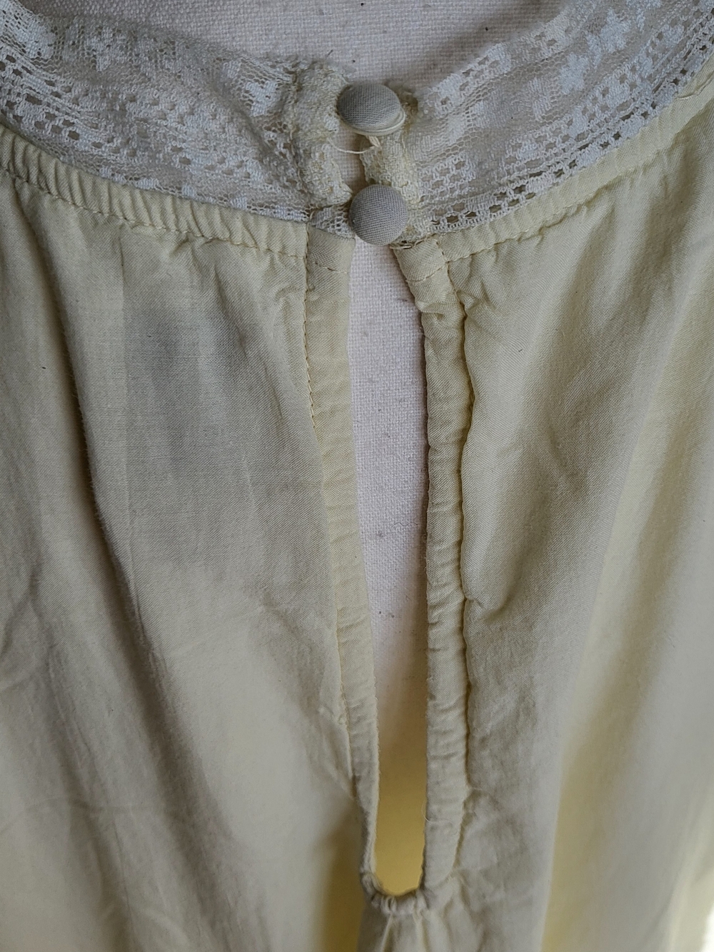Maeve Short Sleeve Pale Yellow Cotton V-Neck Pintuck Swing Tunic Dress Page Sz L - Picture 13 of 15